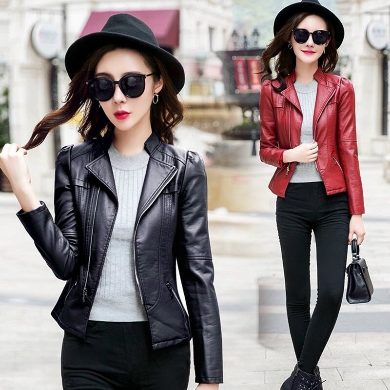 Áo Khoác Da Cổ Vest Dáng Ngắn - AOKHOAC65